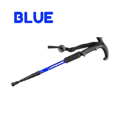 Anti-Shock Adjustable Hiking Climbing Stick Outdoor Light Weight Trekking Pole Aluminium Hiking Poles Leg Support Cane