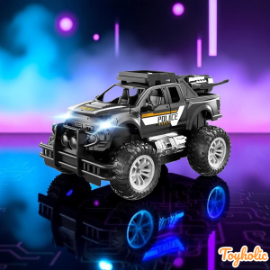 Đồ chơi xe địa hình điều khiển cảnh sát police phun khói tặng kèm pin sạc bộ quà tặng bé trai