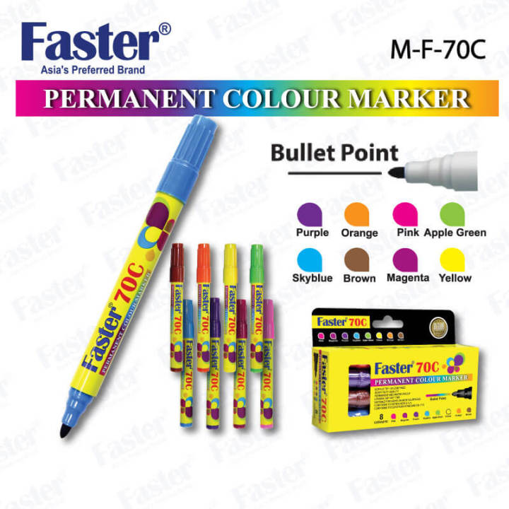 Faster 70C Permanent Colour Marker Pen Set/ Pen Permanent Marker Lazada