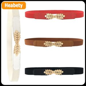 【2-3 days delivery】 1PC Versatile Dress Apparel DIY Accessories Fashion Women PU Black White Waist Band Thin Elastic Waist Belt