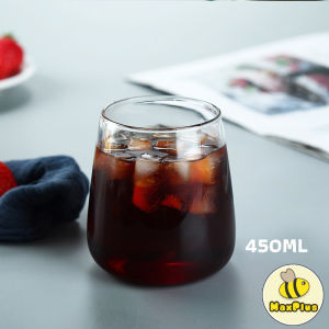 MaxPlus 450 ml 500 ml Glass Coffee Cup Tea Milk Yogurt Mug Creative Transparent Letter Pattern Drinkware