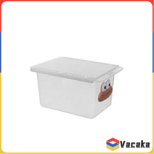 Vacaka Clear Pull-Out Drawer Storage Organizer Bathroom Counter Container for Cotton Pads Cotton Swabs 1Pc