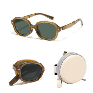 Polarized UV Protection Folding Sunglasses Outdoor Driving Sunglasses Mens Womens Anti Glare UV Sunscreen Sunglasses