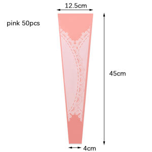 50PCS Single Rose Lace Plastic Package Transparent Flower Bouquet Wrapping Paper Floral Packaging Bags Party Decor
