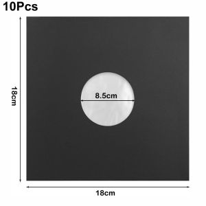 MARBLEX Black Vinyl Record Storage Sleeves With Poly-lined Anti-static Kraft Paper Bags 7/10/12 Inch Vinyl Outer Sleeves