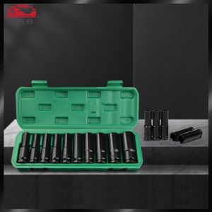 [UEB AUTO] 1/2 Inch Extended Electric Wrench Socket Set Impact Socket Set Hexagonal Universal Socket 8-24mm /8-32mm Impact Sleeve with Storage Box for Car Repair