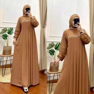 Tamara Maxy / Gamis Ceruty Babydoll Mix Payet Premium LD 120CM / Gamis Polos Wanita Syari Motif Payet Ukuran M - L - XL - XXL / Gamis Lebaraan Wanita Kekinian Terbaru 2025 / Dress Ceruty Wanita Muslim Kekinian / Dress Lebaran Wanita Muslim Terbaru 2025