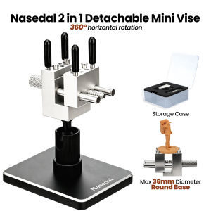 Nasedal Model Mini Bench Vise Max 30mm Clamping Hobby Vise for Gundam Making Panel Lining for Warhammer Painting Sanding & Decals - 360° Rotating Detachable for Gunpla Building Parts & DIY Crafts Tool
