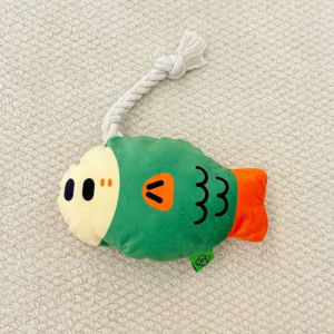 Dog Chew Toy Squeaky Plush Fat Head Fish Dog Toys Puppy Teething Interactive Molar Chewing Pet Toys Bite Resistant