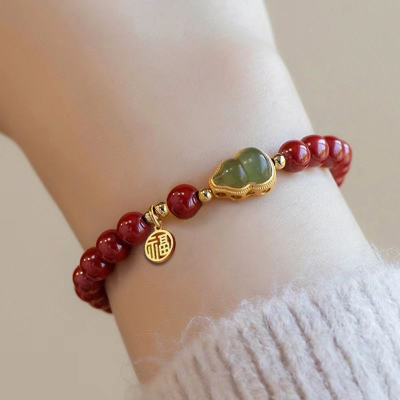 Handmade Mixed Material Bracelet with Lucky Charm for Unisex