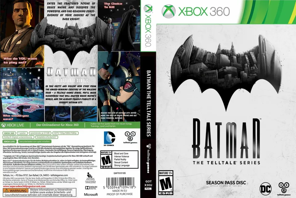 Batman telltale 2024 xbox 360