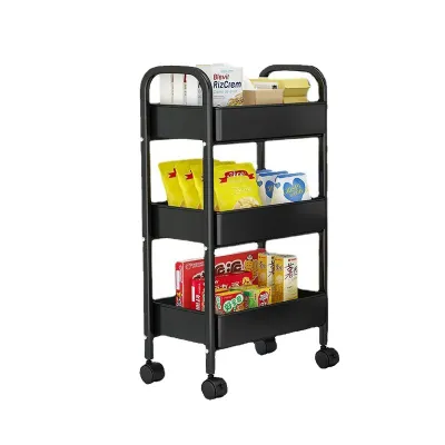 Household Multi-storey Trolley Organizer Storage Rack Baby Food Snack Rack Cart Rak Simpanan Troli Bertingkat 家用置物架多层小推车 孩童可移动储物收纳架