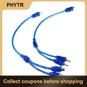 【PHYTR】 1Pc RCA female to male splitter stereo audio Y adapter cable wire connector