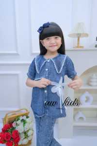 Baju Stelan Jeans Anak Perempuan Terbaru Usia 3 Sampai 12 Tahun