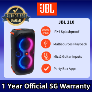 JBL 110 Party Box | Multisources Playback | Mic & Guitar Inputs | IPX4 Splashproof | Party Box Apps