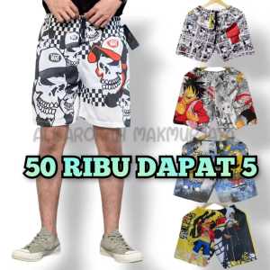 Paket Celana boxer 50 ribu dapat 5 pcs celana pendek kolor pria morif kartun terbaru 2024 boxer cowok Terlaris Kekinian Bisa COD