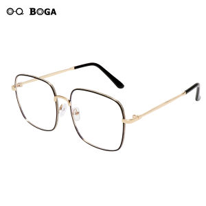 OQ BOGA 4 Colors Fashion Glitter Border Metal Square Frame Anti Blue Light Computer Glasses Women Men Eye Protection Eyewear