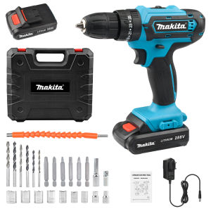 MAKITA สว่านไร้สายแท้ 288V สว่านไร้สาย makita 3 ระบบ สว่าน เจาะ ปูน สว่านไฟฟ้าไร้สาย (งานเกรด AAA) ชุดแบตเตอรี่ 2 ชุด