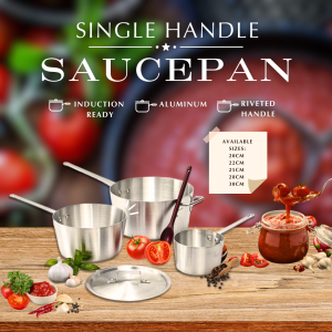 single handle aluminum saucepan