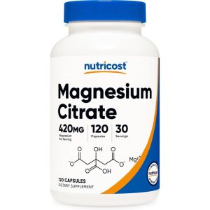 Nutricost Magnesium Citrate Viên uống bổ sung magie hỗ trợ giảm táo bón giảm stress mất ngủ đau cơ - - Hỗ trợ cân bằng điện giải  - Hỗ trợ sức khỏe xương  - Phù hợp người ăn uống thiếu magie hoặc sinh hoạt cường độ cao  - Giúp nhuận tràng giảm táo bón