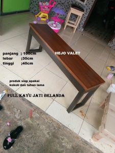 GROSIR kursi makan kursi cafe kursi makan kayu jati belanda siap pakai panjang 100cm lebar 30cm tinggi 40cm