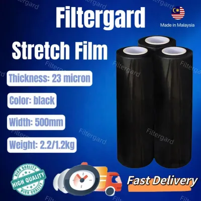500mm Stretch Film Black 2.2kg / 23 micron / Hand Roll Wrapping