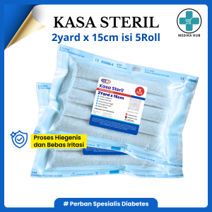 KASA ROLL STERIL UKURAN 2YARD X 15CM (ISI 5) / KASA PERBAN/ KASA STERIL/ 2YARD=180CM