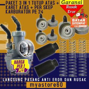 PAKET 3 IN 1 Tutup Atas Karet Atas Per Skep Sekep Karbu Karburator Carburator Carbu Karbulator PE 24 PE24 Anti Doll Langsung Pasang
