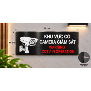 Biển Báo CCTV Camera Giám Sát 15x30cm Alu 3mm – Cảnh Báo An Ninh
