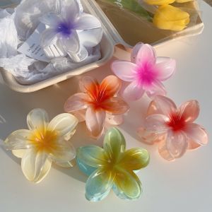 Hawaiian Colorful Flower Hair Clip Beach Hairpin Barrettes Clamp Shark Plate Ponytail Accessories Colorful Clip