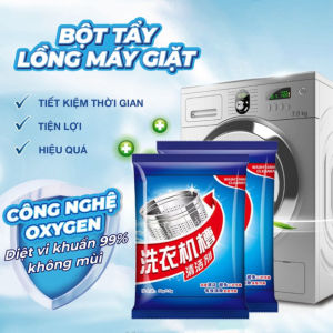 Bột Tẩy Lồng Máy Giặt Diệt Khuẩn Tẩy Các Vết Bẩn Tích Tụ Làm Sạch Máy Giặt 1 Gói Bột 55g MEHOM- TLG02