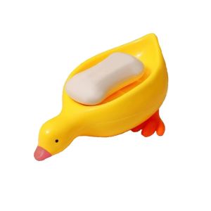 LoviRa Creative Duck Shape Soap Box Cartoon Soap Dish Drainable Soap Holder Soap Container Tray