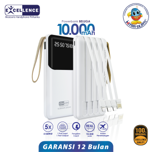 EXCELLENCE Powerbank Beluga 10000mAh Fast Charging 4 Port New Design