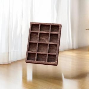 [Habilulu] Miniature Trinket Shelf Mini Jewelry Holder Compartments Jewelry Display Holder Pretty Wooden Ornaments