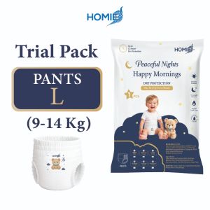 HOMIE 【TRIAL PACK】 Peaceful Nights Happy Mornings Premium Baby Diaper & Pants【DAY & NIGHT USE】