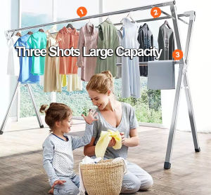 《Twenty-year service life》*Non-RUST* Xtype Foldable and Movable Laundry Drying Rack for Indoor and Outdoor Clothesline Clothes HangerAviation aluminum material,Thickened aluminum alloy,Super bearing capacity