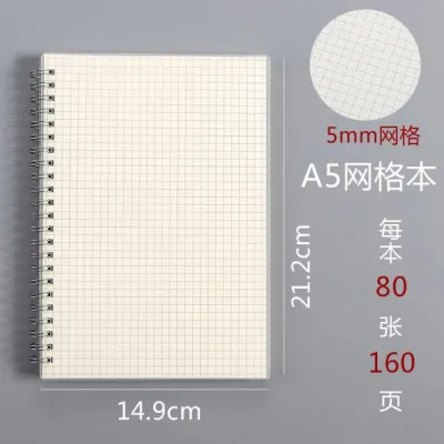 B5 A5 A6 160 Pages Blank Grid Line Matte Cover Notebook Spiral Book Coil Notebook Journal Diary Student Buku Nota 笔记本