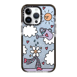 KIKI Original Glitter CASE.TIFY Cute Phone Case for iphone 14 14Pro 14ProMax 11 12 13promax Creative Cartoon Garden flower artistic Doodle pattern Shock-proof soft case High quality air cushion protection Official New Design
