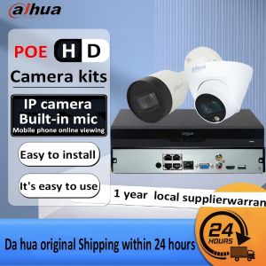 Dahua IP camera KIT 4CH 2camera CCTV IP package Infrared 2MP with audio outdoor network camera POE