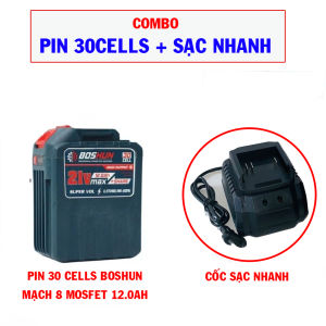 COMBO PIN SẠC Cho Máy Khoan Máy Siết Bulong Máy Mài Pin Chính Hãng Boshun Mạch 8 Mosfet Chống Chập Cháy