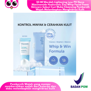50 Ml Wardah Lightening Low PH Nano Niacinamide Hyaluronic Zinc Whip Facial Foam Skincare Sabun Cuci Muka Cleansing Pembersih Wajah Melambapkan Menghidrasi Kulit