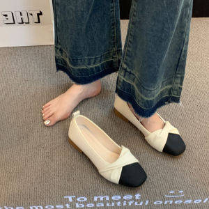[Free Shipping] WomenS Single Shoes Elegant Evening Shoes Flat WomenS Shoes 2026 New Spring/Autumn Collection Shallow-Toe Grandma Shoes
