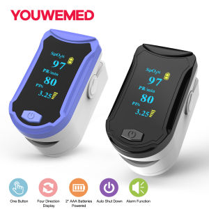 YOUWEMED Oximeter Finger Pulse Oxymeter Fingertip Pulse Oximeter For Family And Adult Blood Oxygen Saturation Monitor [Beep Sound]
