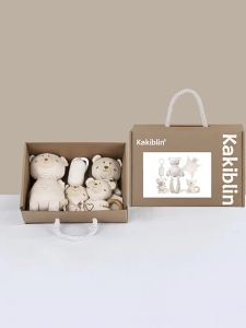 guanwu Baby Soothing Gift Set Organic Cotton Toys Newborn Soothing Supplies Full Moon Hundred Days Gift
