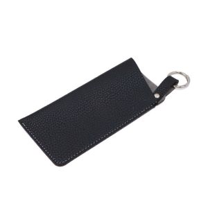 YOCKY Sunglasses Pouch Pu Leather Glasses Bag With Keyring Eyewear Protector Case Sunglasses Eyeglass Bag Simple Glasses Clip Glasses Storage Bag Female