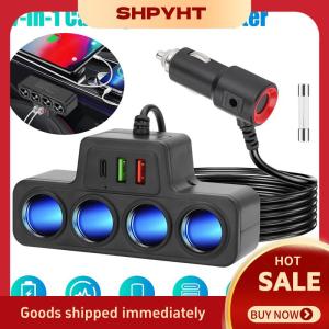 SHPYHT Xe biến tần sạc 120W xe USB sạc nhẹ hơn Adapter 12V 24V nhẹ hơn ổ cắm Splitter đường các chuyến đi ô tô điện tử