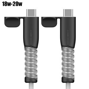 2Pcs/Set Anti-break Charging Cable Protective Sleeve Cable Winder Anti-Crack Protectors for IOS 18/20W Android Type C Silicone Cord Cover