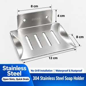 Soap Holder 304 Stainless Steel Soap Holder Bathroom Organizer Drain Bathroom Wall Soap Tray Rack Soap Rack Soap Box Bathroom Soap Holder Wall Mounted