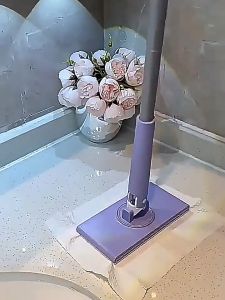 【SKIT SG】71cm / 93cm Automatic Cloth Changing Mini Mop Hands Free Push Pull Rotating Cleaning Mop Wet Dry Compatible with Face Towels No Hand Wash Wall Floor Window Kitchen Bathroom Household Cleaning Tool Lightweight Easy Storage