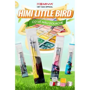 Bộ Cọ Vẽ HIMI 3 Cây – Cọ Vẽ Gouache Acrylic Màu Nước HIMI Little Bird Chính Hãng